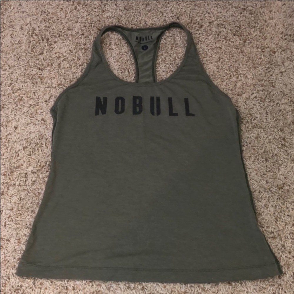 NoBull army green olive racerback tank Large